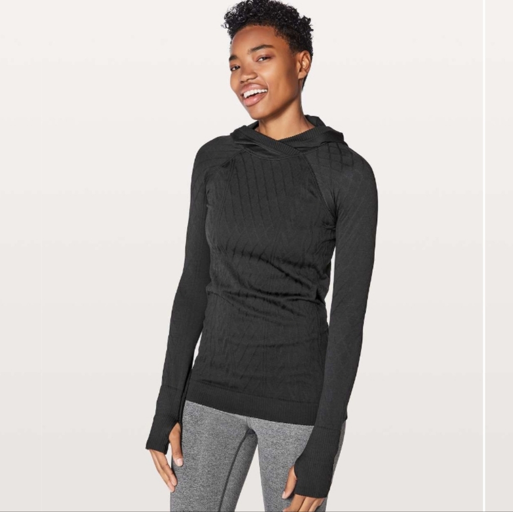 LULULEMON athletica Women's Black Cowl Neck Sweater Rest Less Hoodie Small / 6